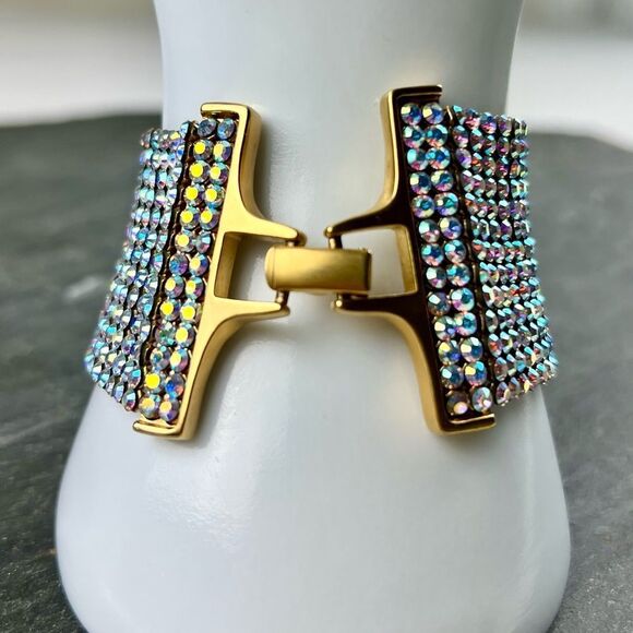 Swarovski Crystal Mesh Wide Bracelet - Picture 4 of 12